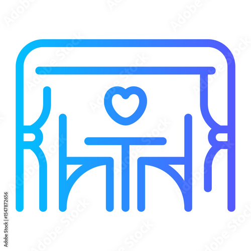 romantic dinner gradient icon