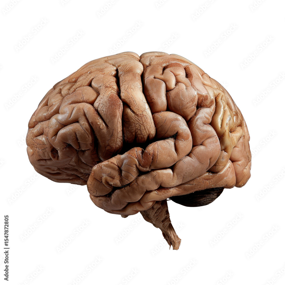 Detailed anatomical model of human brain showcasing its intricate folds and structures, emphasizing complexity of organ design Detailed anatomical model of human brain showcasing its intricate folds and structures, emphasizing complexity of organ design