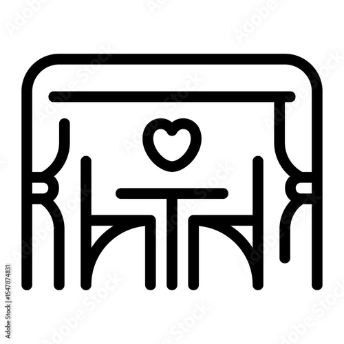 romantic dinner line icon