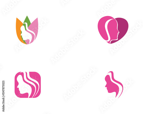 Hair wave logo vector ion template