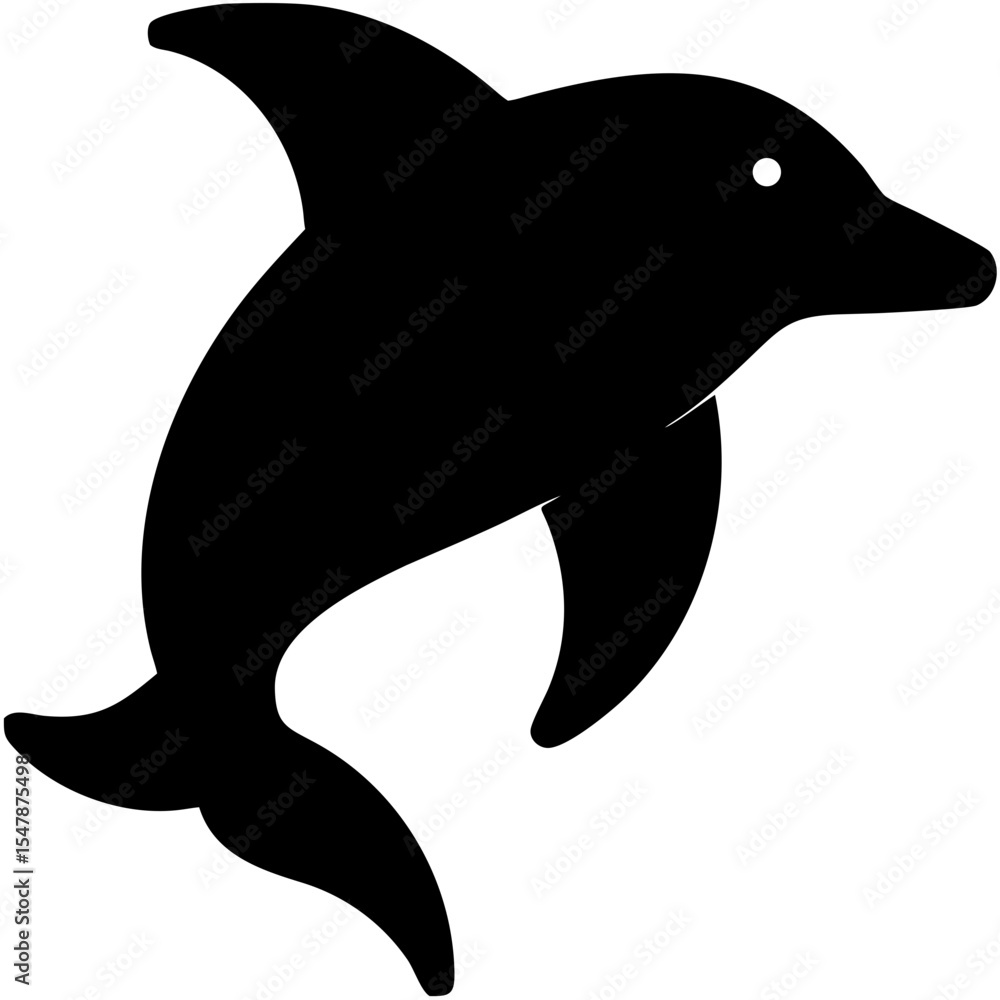 Fototapeta premium Jumping dolphin vector illustration, isolated on a white background, perfect for marine animal and ocean life designs
