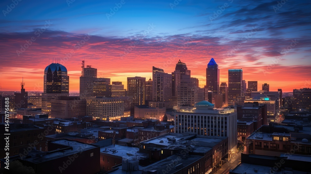 Fototapeta premium urban blue sky sunrise