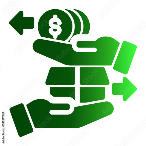 Direct Transaction Icon Solid Gradient Style for E-commerce and Retail Business.
