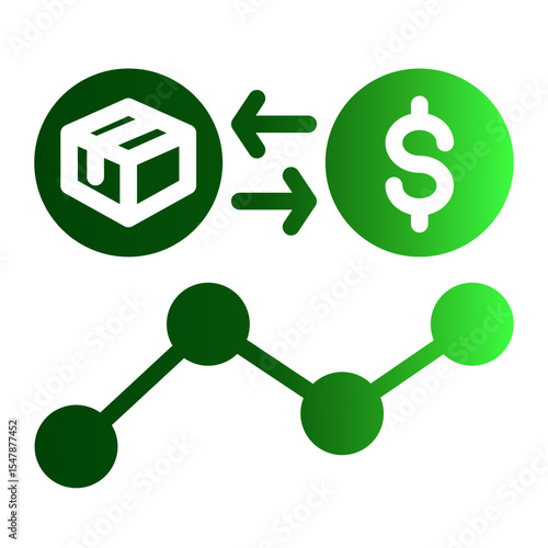 Sales Transaction Icon Solid Gradient Style for Commerce and Delivery Services.