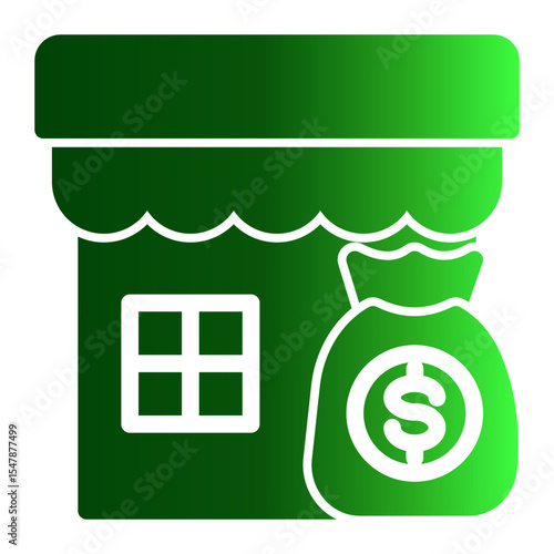 Retail Marketplace Icon Solid Gradient Style for Shopping and E-commerce.