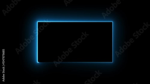 neon rectangle frame ANIMATION on black background