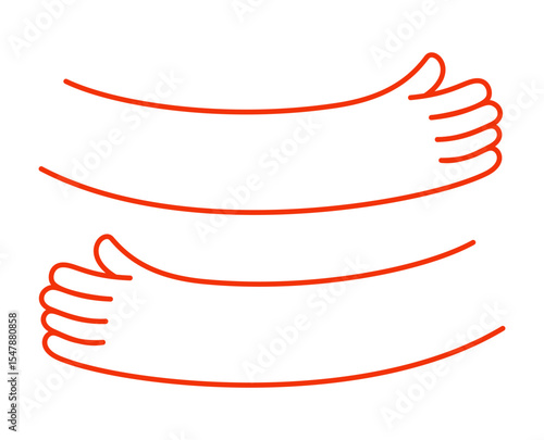 Vector logo design template and graphic element for advertising, branding, care and love concept, funny cartoon illustrations with hands hugging