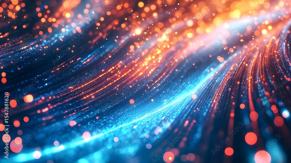 Fototapeta premium Abstract, Background, Blue, Abstract Blue and Orange Light Streaks Background