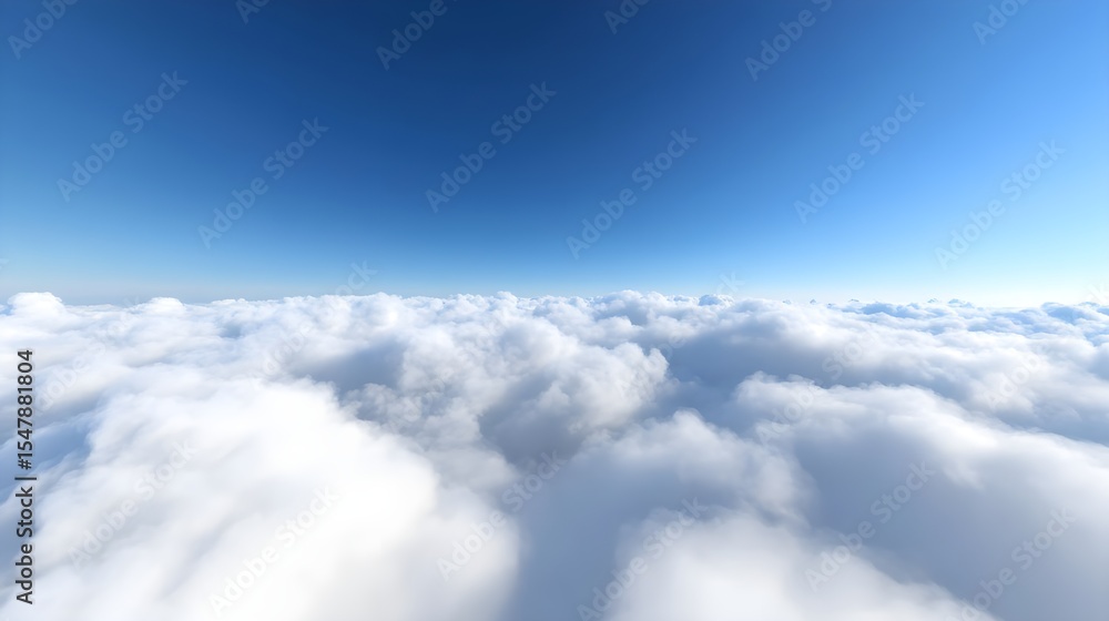 Naklejka premium Clouds, Sky, Blue sky, Above the Clouds A Serene Aerial View