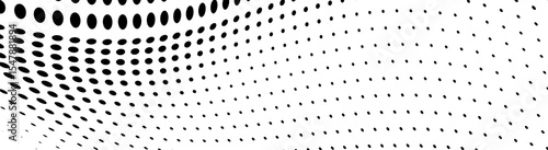 Abstract halftone wave dotted background. Futuristic twisted grunge pattern, dot, circles