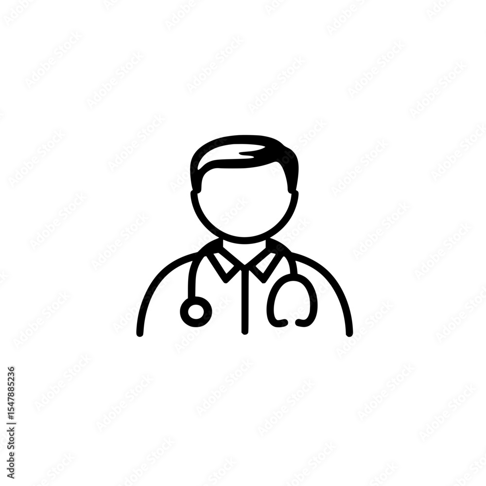 Obraz premium Doctor icon with medical uniform and stethoscope