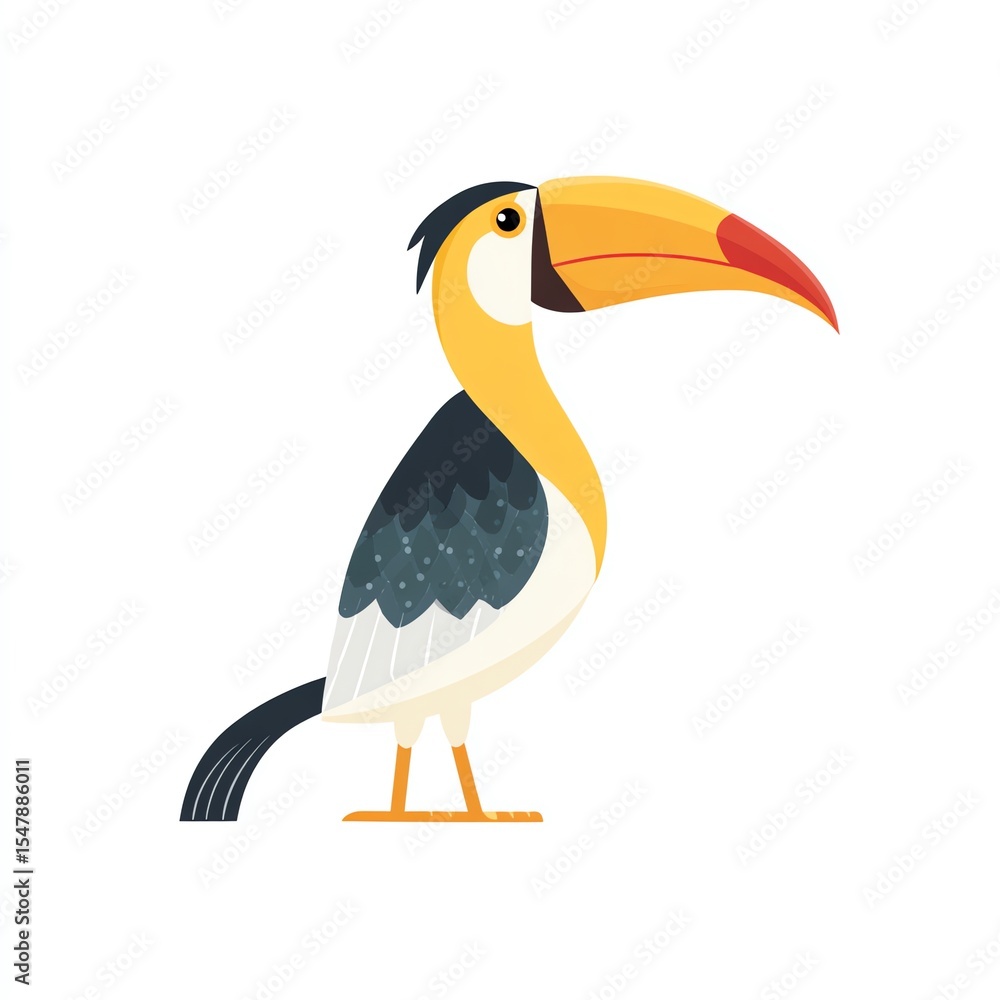 Obraz premium Vibrant Hornbill Bird, a Colorful Tropical Delight. Stunning Illustration of Exotic Avian Beauty.