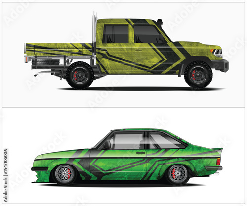 Custom Car Wraps Design for Pickup Truck and Sport Car