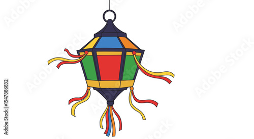 Lanterna de São João colorida e decorativa