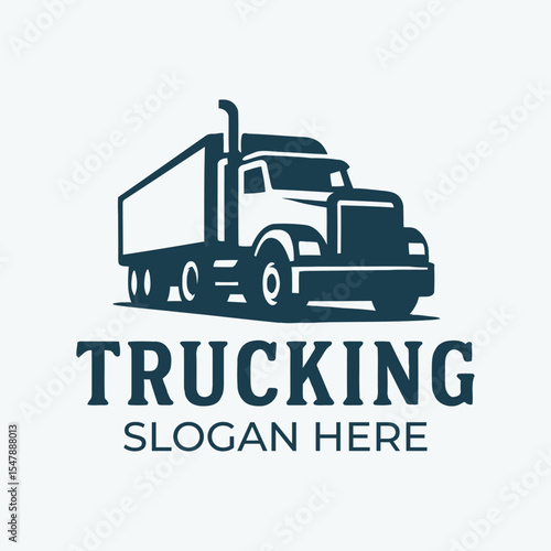 Trucking Logistics Company Logo with Freight Truck