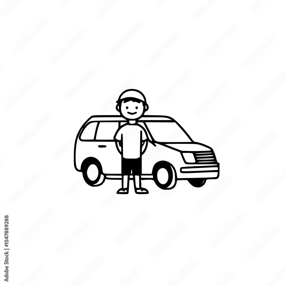 Fototapeta premium Simple driver icon vector 