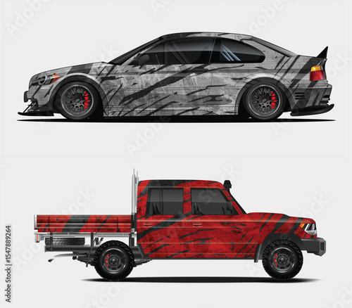 Custom Car and Truck Wraps with Abstract Designs