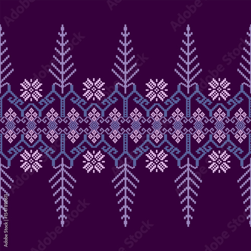 Geometric Ethnic pattern,
Native American tribal fabric, tile, carpet, vector,
illustration design, on navy blue background