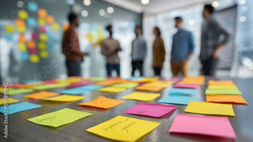 A brainstorming session with focus on defining audience needs and preferences with sticky notes