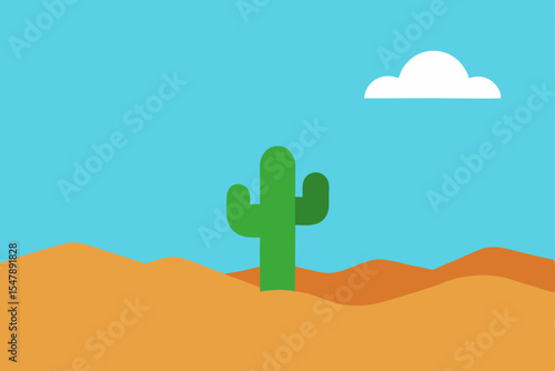 Here's a concise sentence describing the image:

A lone cactus in the desert stands under a spiritual sky, symbolizing faith and holy belief