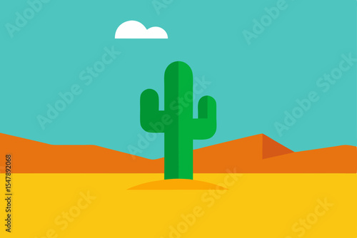 Desert sky frames a holy cactus, a spiritual sign of faith and divine design