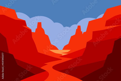 A man stands silhouetted against a breathtaking desert mountain landscape at sunset, a red heart subtly echoed in the distant rock formations under a vast sky
