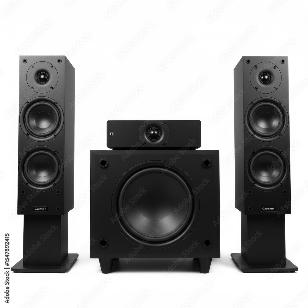 Fototapeta premium High fidelity speaker system isolated on white background