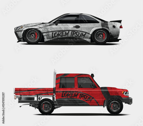 Custom Car and Truck Wrap Designs Two vehicles
