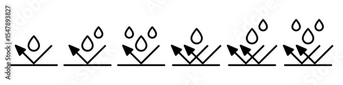 Waterproof rainproof icon symbol set