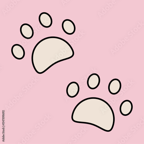 Pet Paws on Pink Background
