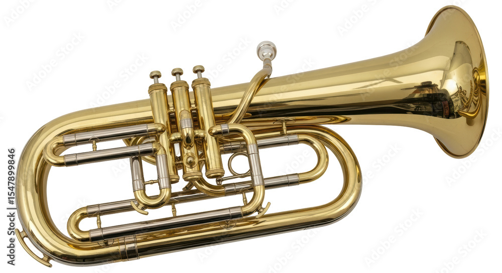 Fototapeta premium Isolated Euphonium Musical Instrument