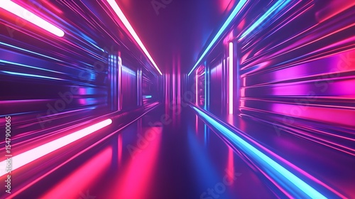 Wallpaper Mural Neon, Lights, Corridor, Neon Lights Corridor Torontodigital.ca