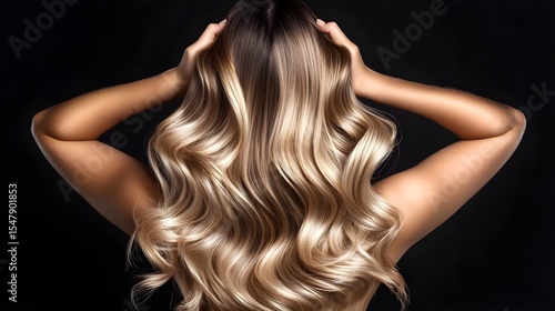 Long hair, Blonde hair, Wavy hair, Long Blonde Wavy Hair Back View