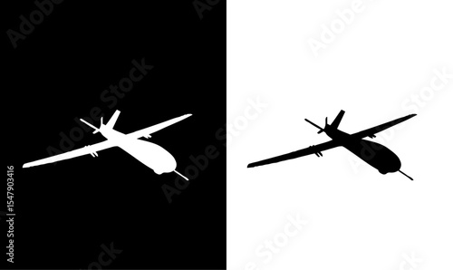 drone silhouette vector illustration, silhouette of black drone illustration vector, drone, vector, art, airplane silhouette, airplane, plane, rocket launcher, silhouettes, silhouette, black, 