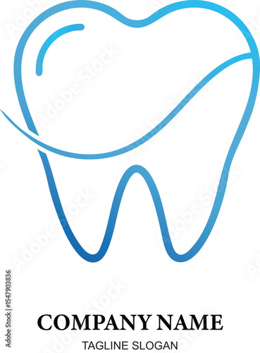Minimal Tooth Line Art