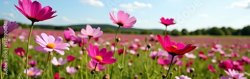 Beautiful Cosmos Flower Field