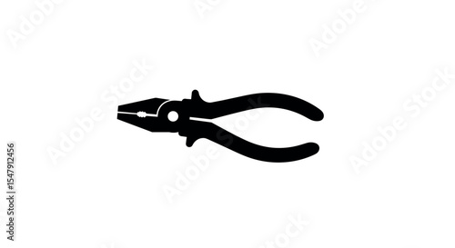 Silhouette of a pliers tool on white background vector illustration