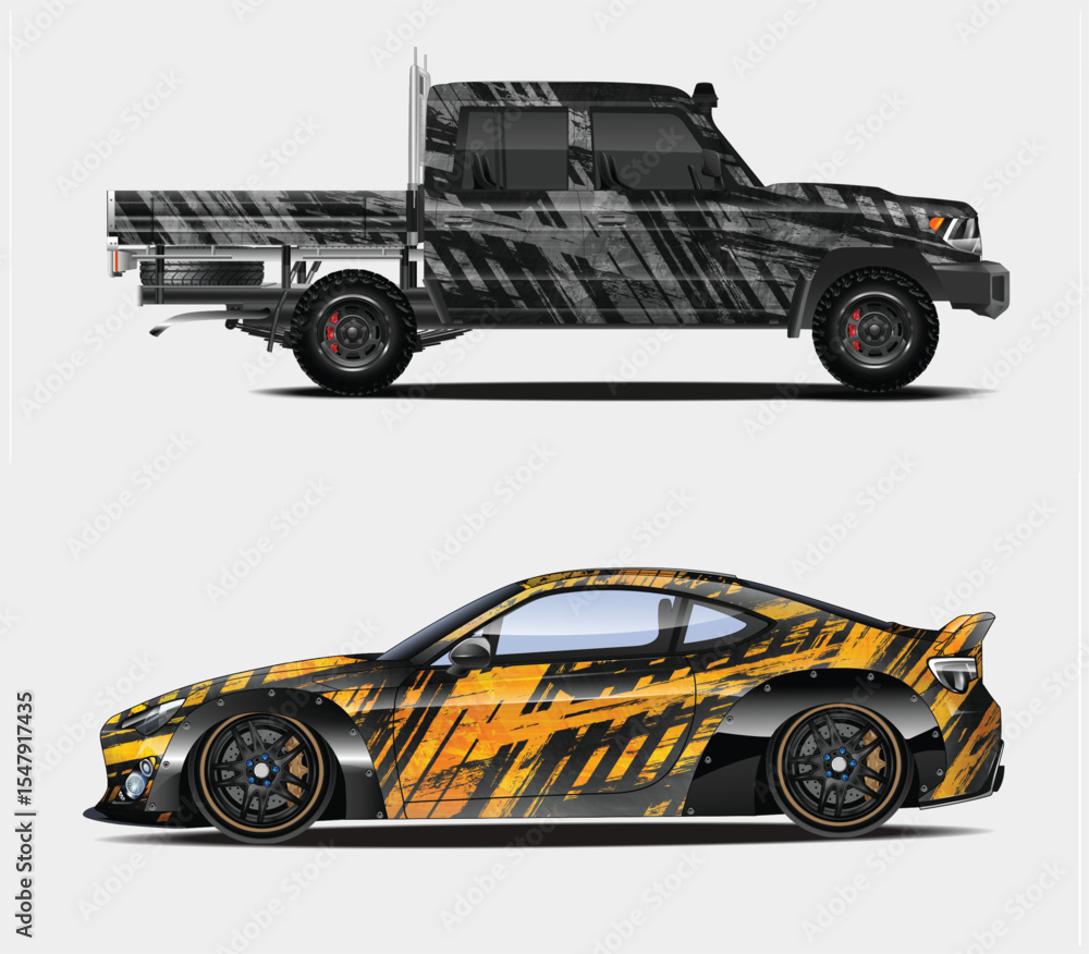 Fototapeta premium Custom Car and Truck Wrap Designs Vector graphics