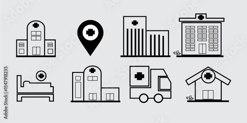 hospital icon sheet for your work
