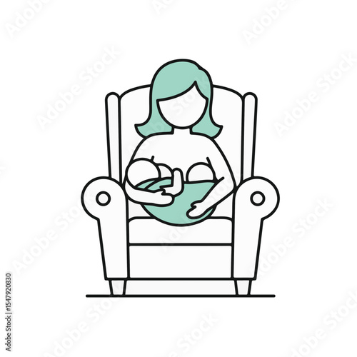 A mother lovingly breastfeeds her baby.