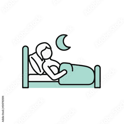 Sleeping peacefully in the bed, embrace the moon.