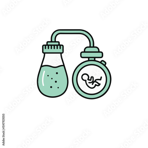Baby in vitro fertilization icon design