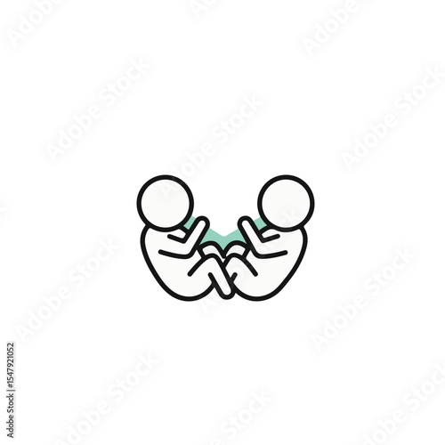 Twin infant embryo illustration. 