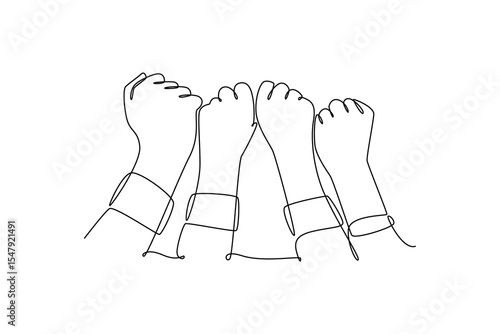 Friendship concept. Single line draw design. Vector graphic illustration