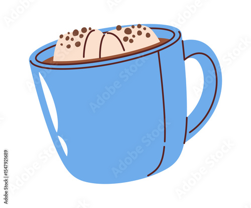 Hot chocolate drink cup cartoon