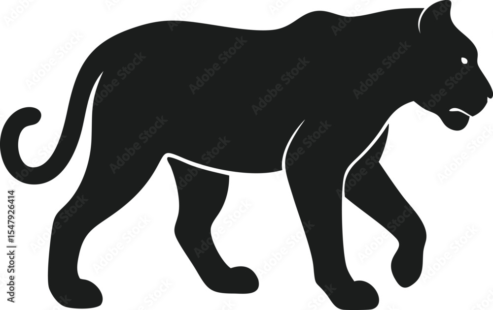 Naklejka premium Clean minimalist tiger silhouette vector design with transparency on white background