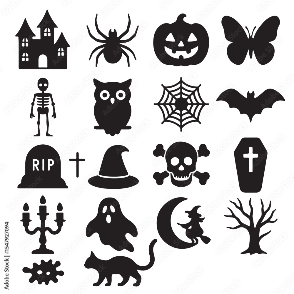 Fototapeta premium Vector Halloween Icons Set for Design Projects