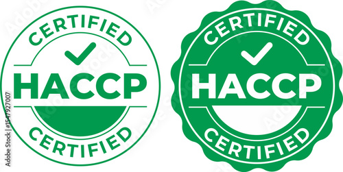 HACCP Certified Logo – Food Safety System Badge, Label, and Icon in Green & Gold Flat Vector Illustration