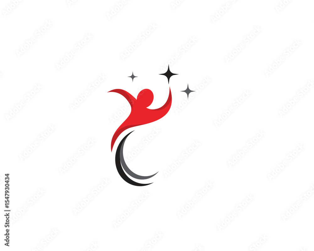 Fototapeta premium Human character logo sign illustration vector design