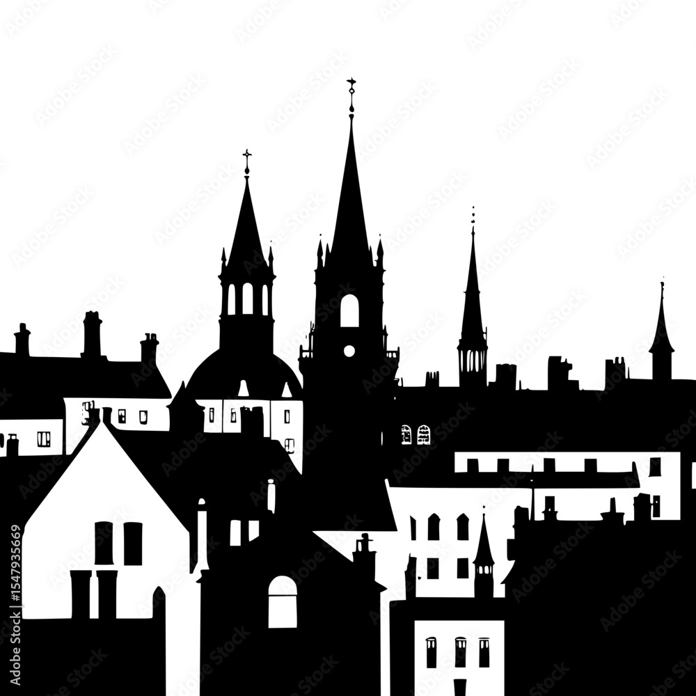 Obraz premium prague castle silhouette